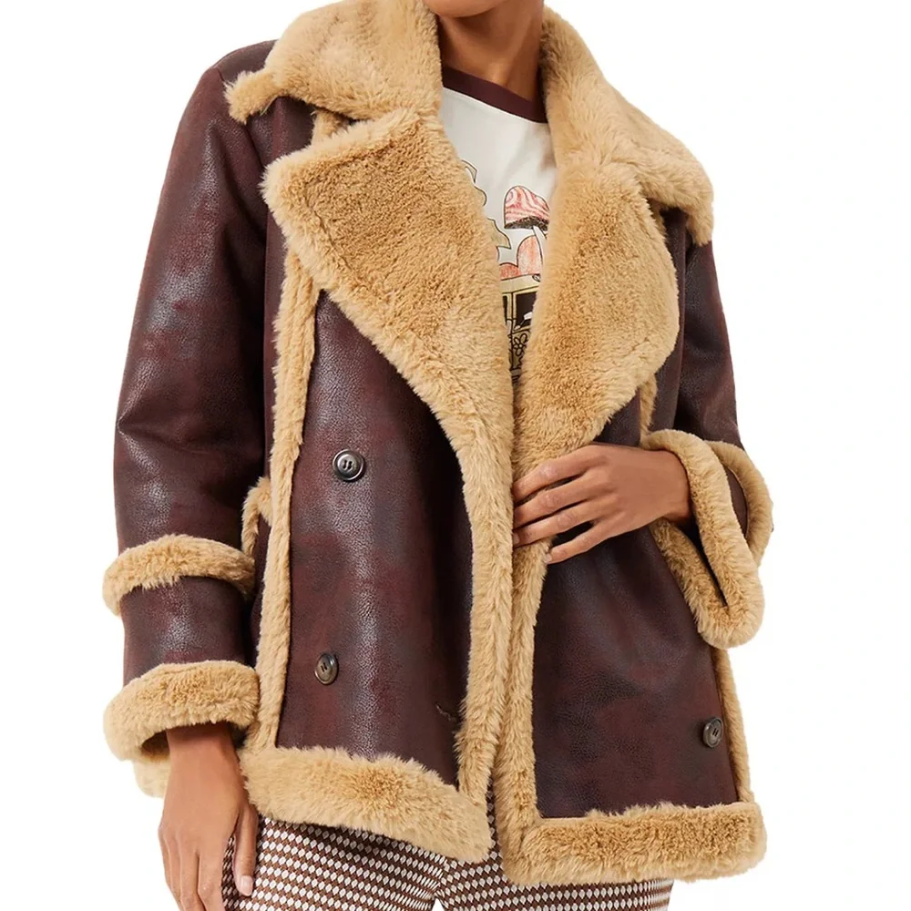 FRENCH CONNECTION BRWON COAT - Picture 2 of 14